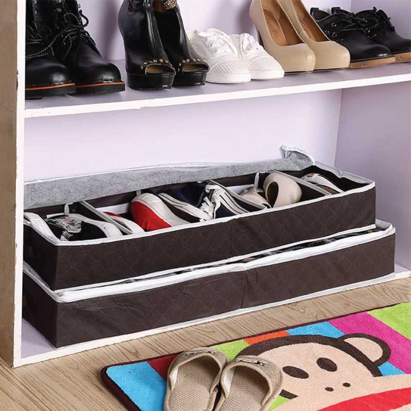 Portable Folding Under-Bed Shoes Organizer
