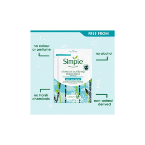 Simple Daily Skin Detox Charcoal Purifying Sheet Mask 21ml